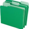 Two-Tone Color File Folders,  Size, 1/3 Cut, Bright Green, 100 Per box (152 1/3 BGR)