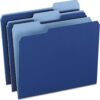 Two-Tone Color File Folders,  Size, 1/3 Cut, Navy, 100 Per box (152 1/3 NAV)