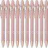12 Pack Rose Gold Ballpoint Pen with Stylus Tip, 1.0 mm Black Ink Smooth Writing Pens, Metal Stylus Pens for Touch Screens