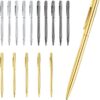 15Pcs Ballpoint Pens(Gold, Silver & Gray), Black Ink Medium Point, Smooth Writing Metal Pen Bulk