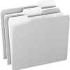 Two-Tone Color File Folders,  Size, 1/3 Cut, Gray, 100 Per box (152 1/3 GRA)