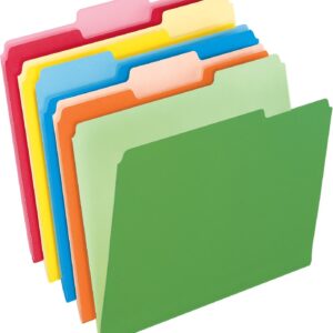Two-Tone Color File Folders,  Size, Assorted Colors, 1/3 Cut, 100 per box (152 1/3 ASST)