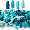 Pencil Toppers, 120 Pack, Blue Shades, Pencil Top Eraser Caps